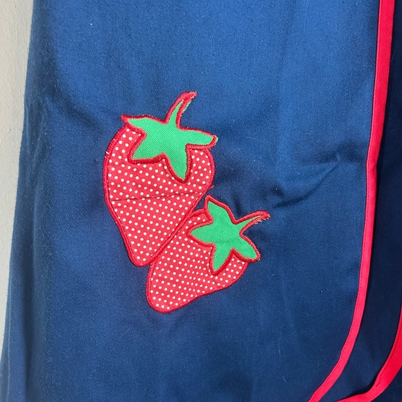 Vintage 70's Blue Strawberry Wrap Skirt Size S - Picture 2 of 5